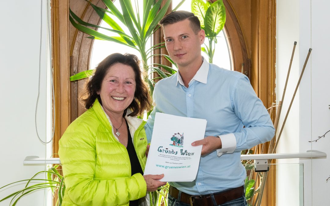 Übergabe der Petition Grünes Wien an die Klimaschutzkoordinatorin